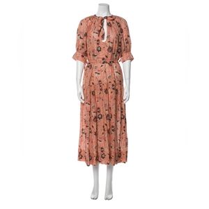 Ulla Johnson Floral Print Midi Length Dress